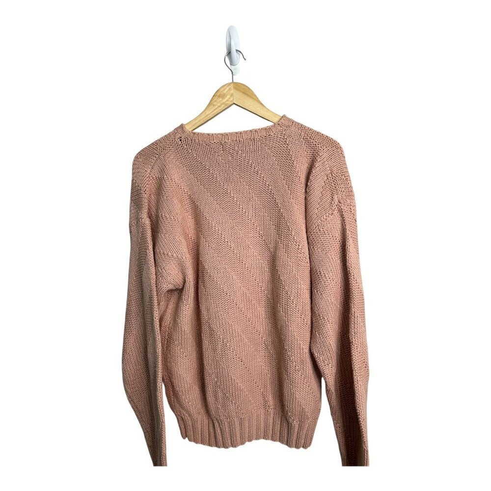 Vintage Jeffrey‎ Banks 100% Cotton Chunky Men's Sweater Pink Size L Cottagecore